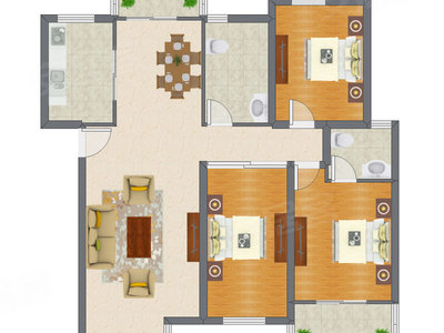3室2厅 132.90平米