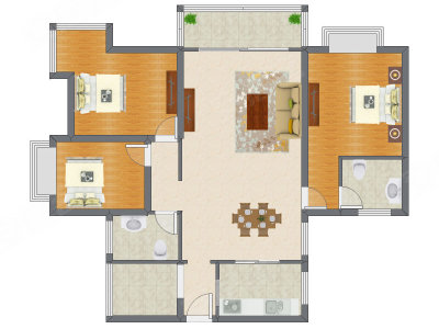 3室2厅 141.65平米