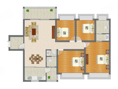 4室2厅 110.84平米