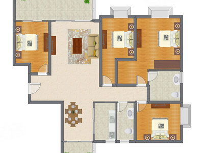 4室2厅 163.00平米