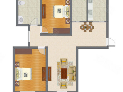 2室2厅 98.50平米户型图