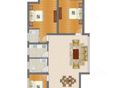 3室2厅 87.44平米