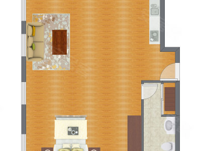 1室0厅 64.69平米户型图