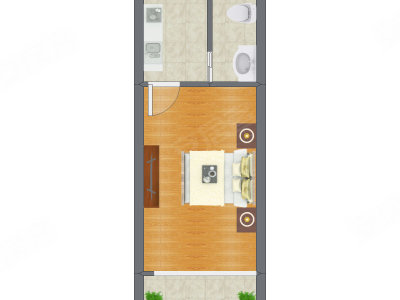 1室0厅 31.85平米户型图
