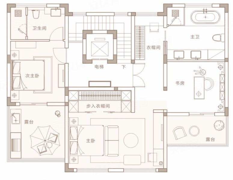 上下五层带电梯!带二百平花园
