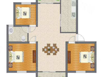 3室1厅 111.18平米