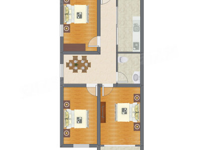 3室1厅 88.64平米