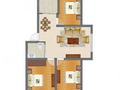 3室1厅 85.64平米