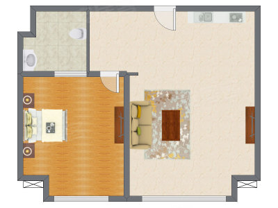 1室1厅 85.00平米户型图