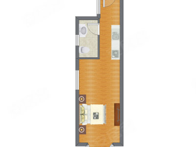 1室0厅 45.77平米户型图