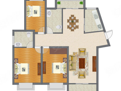 3室2厅 99.97平米
