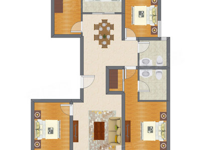 3室2厅 133.11平米户型图