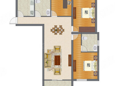 2室2厅 139.12平米户型图