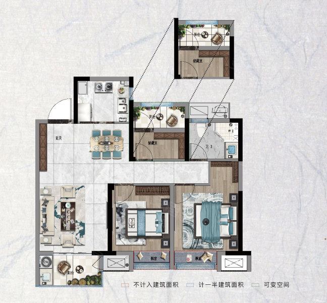 风华广场3室2厅1卫87㎡南104万