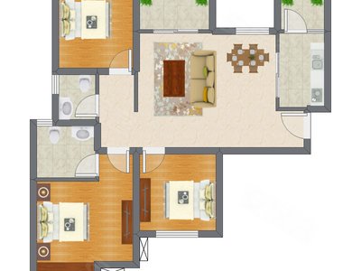 3室2厅 87.86平米