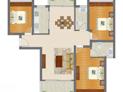 3室2厅 114.37平米户型图