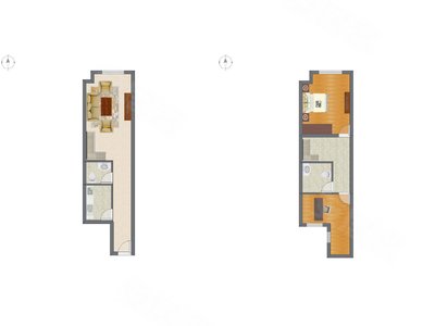 2室1厅 35.39平米