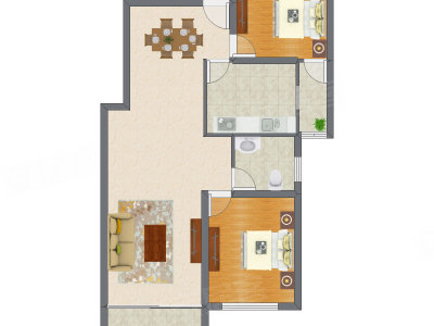 2室2厅 110.34平米户型图