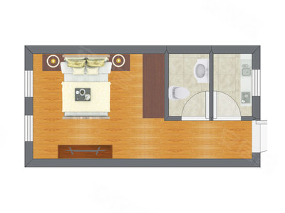 1室0厅 18.72平米户型图