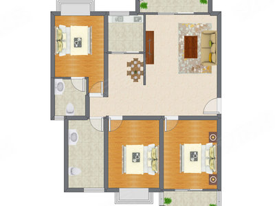 3室2厅 122.54平米
