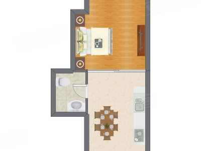 1室0厅 41.36平米户型图