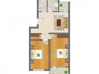 2室1厅 81.75平米