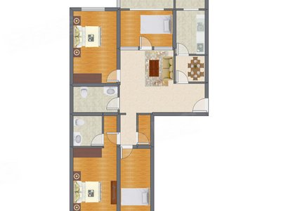 4室2厅 136.57平米