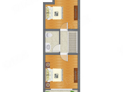 2室1厅 58.30平米户型图