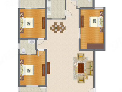 3室2厅 179.00平米户型图