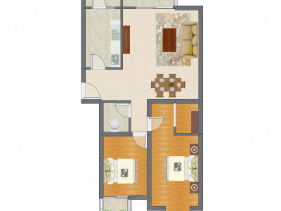 2室2厅 98.44平米
