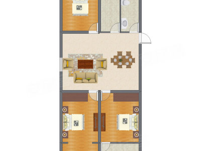 3室2厅 86.50平米户型图