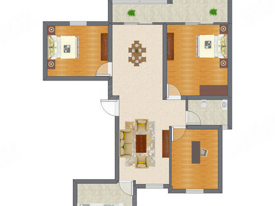 3室2厅 78.95平米