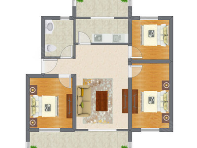 3室1厅 105.45平米
