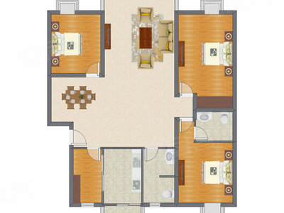 3室2厅 173.82平米户型图