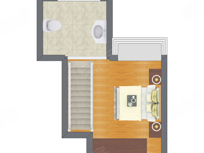 2室2厅 65.23平米户型图