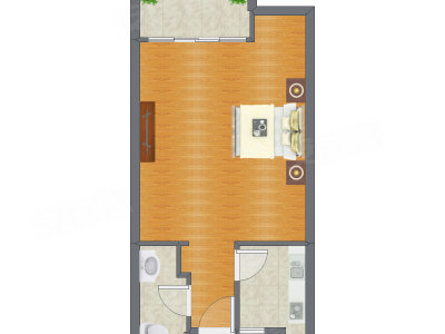 1室0厅 53.79平米