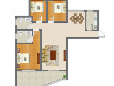 3室2厅 120.20平米