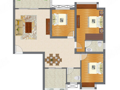 3室2厅 118.81平米户型图