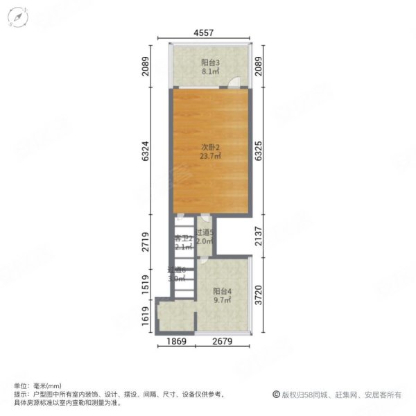 御峰园精装上叠 5个房加建好 送停车位带露台 使用率300多