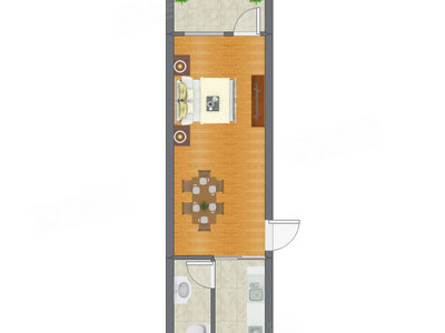 1室0厅 29.29平米