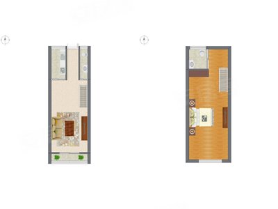 2室2厅 25.79平米