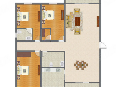 3室2厅 160.68平米