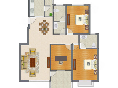 3室2厅 125.79平米