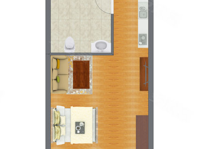 1室0厅 32.44平米户型图