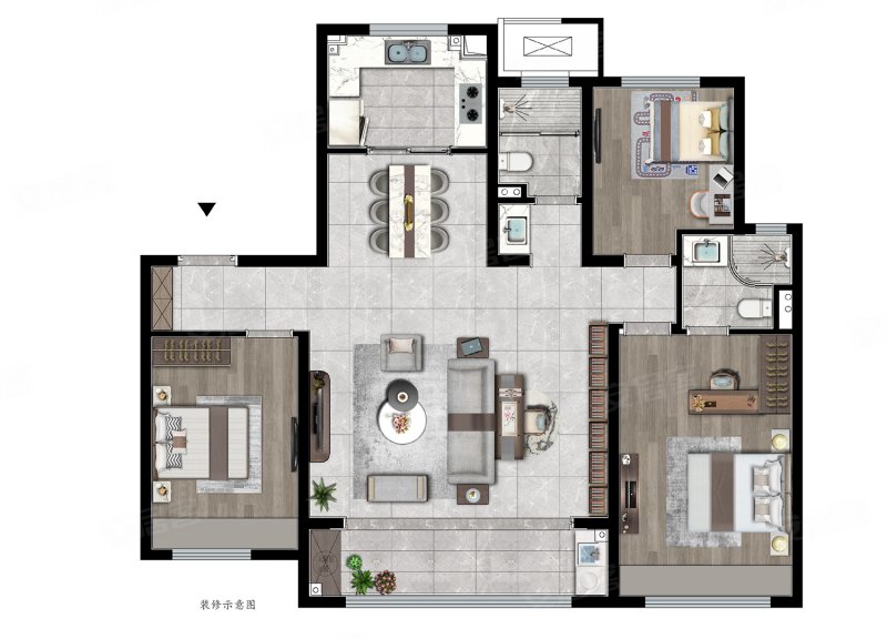 建发玖熙府3室2厅2卫130㎡南156万