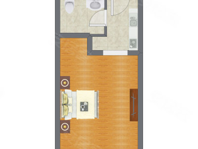 1室0厅 50.30平米户型图