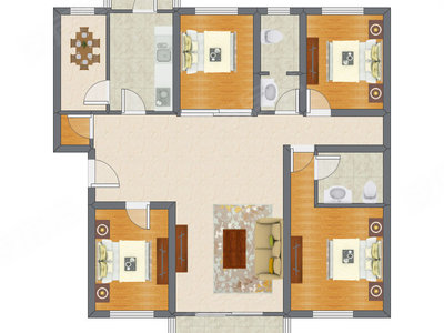 4室1厅 148.04平米