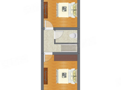 2室2厅 26.71平米户型图
