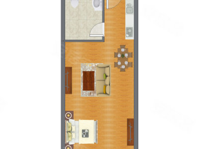 1室0厅 46.97平米户型图
