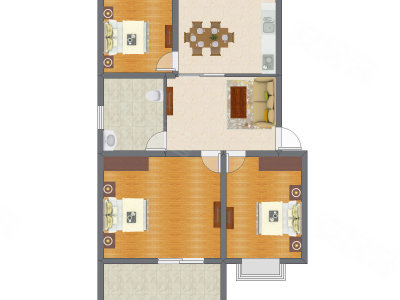 3室2厅 87.26平米